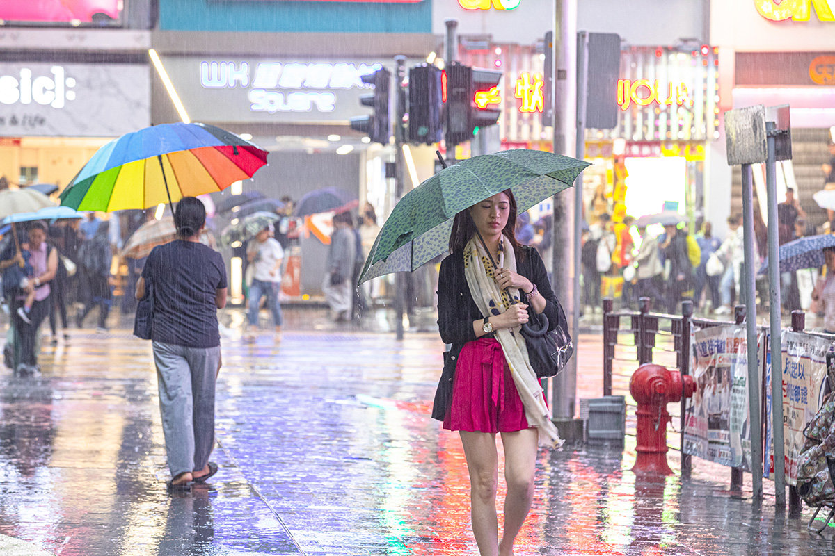 La couleur de la pluie a HONG KONG.